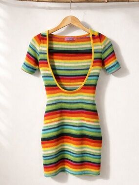 Edikted Multicolor Striped Knit Swim Cover-up